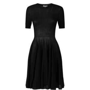 Classic Black Short-Sleeve Fit & Flare Dress